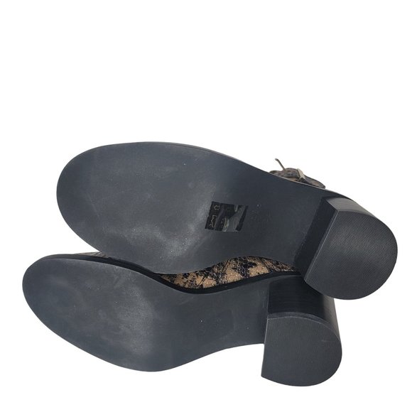 Joie Raster Block-Heel Python-Embossed Leather Combat Boots size 36 US 5 - Picture 9 of 12